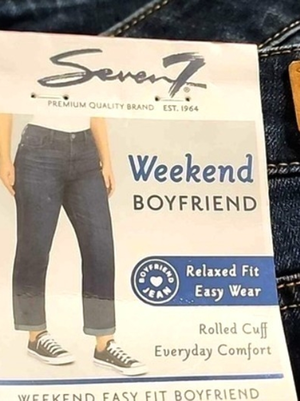 Seven7 Dark Blue Weekend Boyfriend Jeans